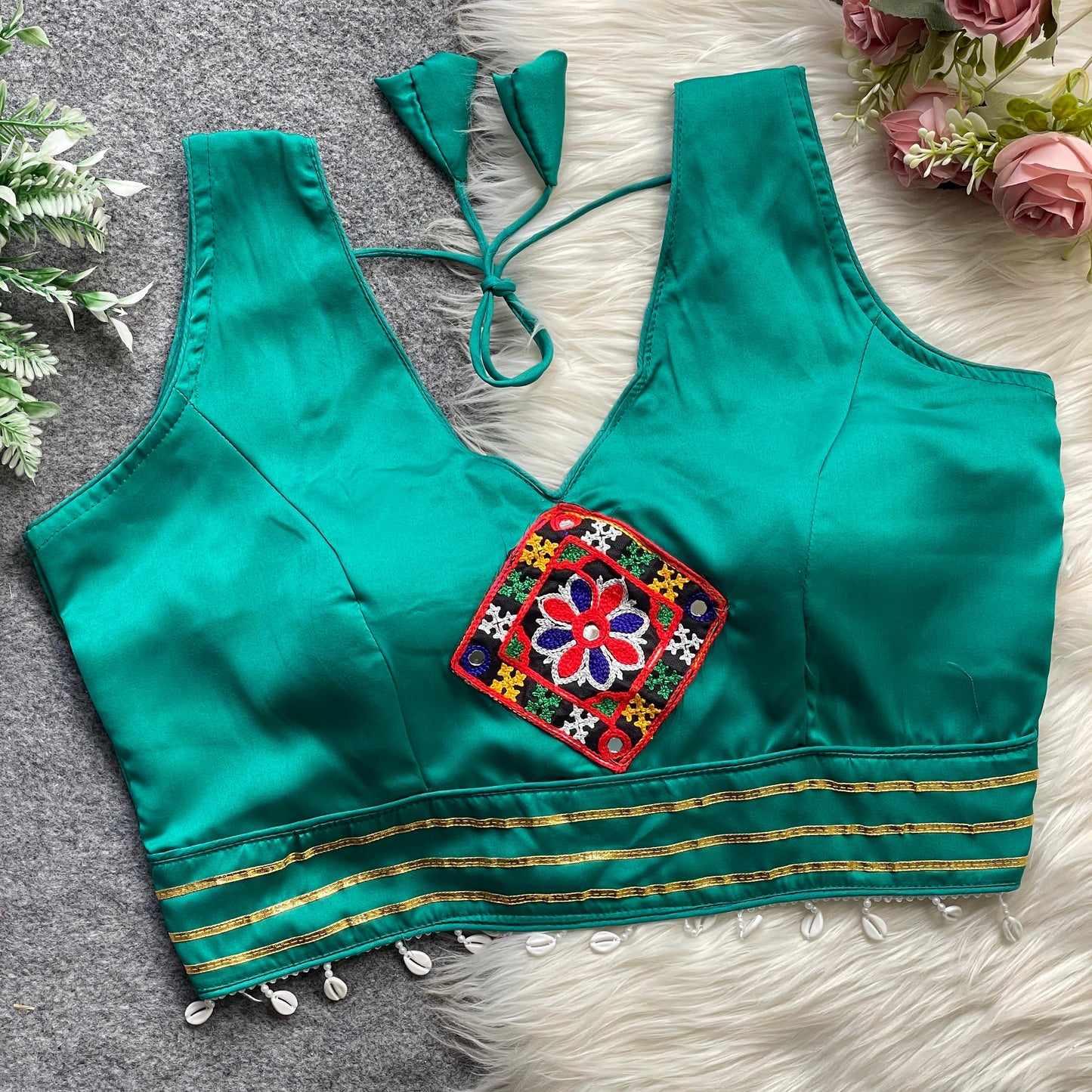 Presenting Beautiful Malai Satin Fabric ready made blouse