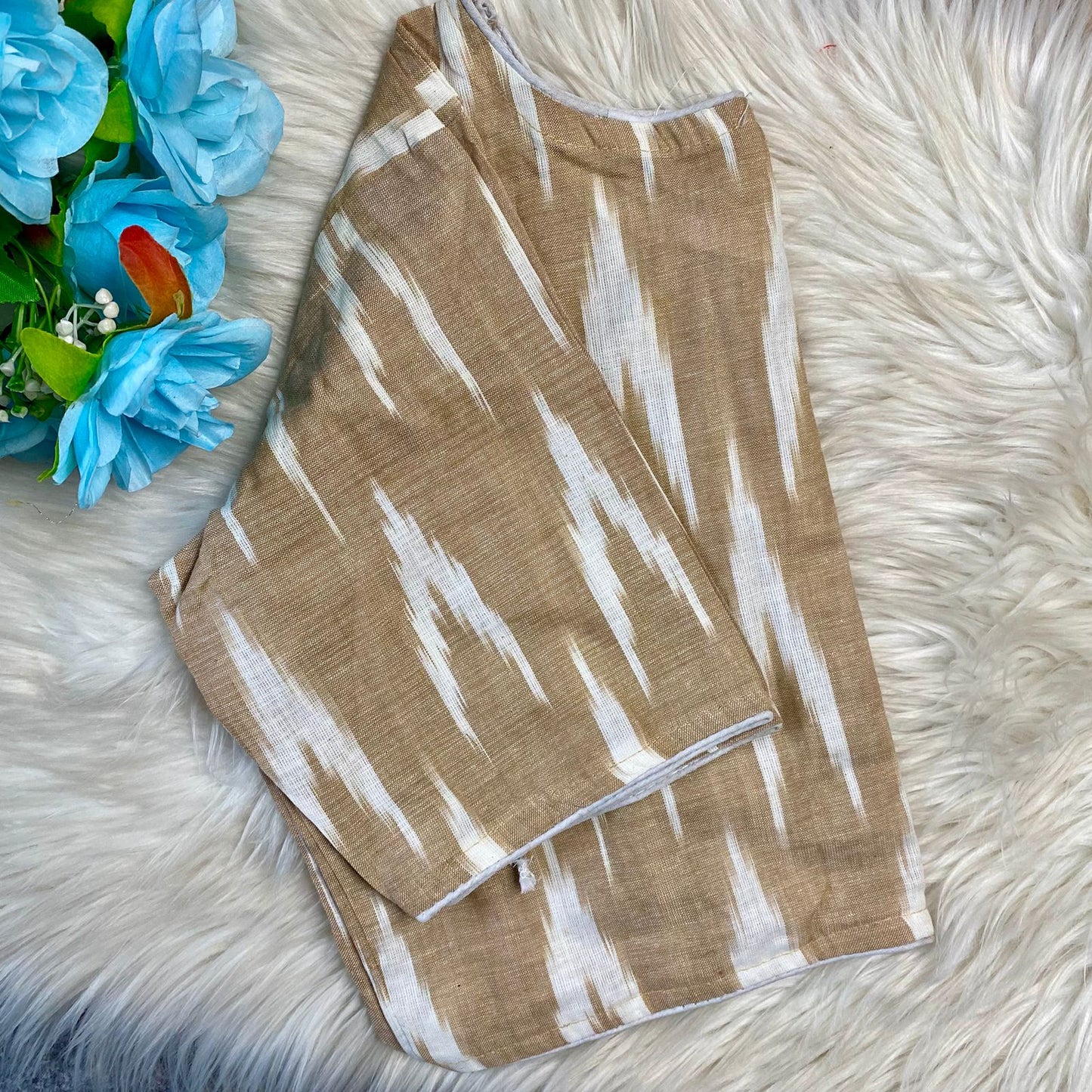 Pure ajrakh cotton ready made blouse