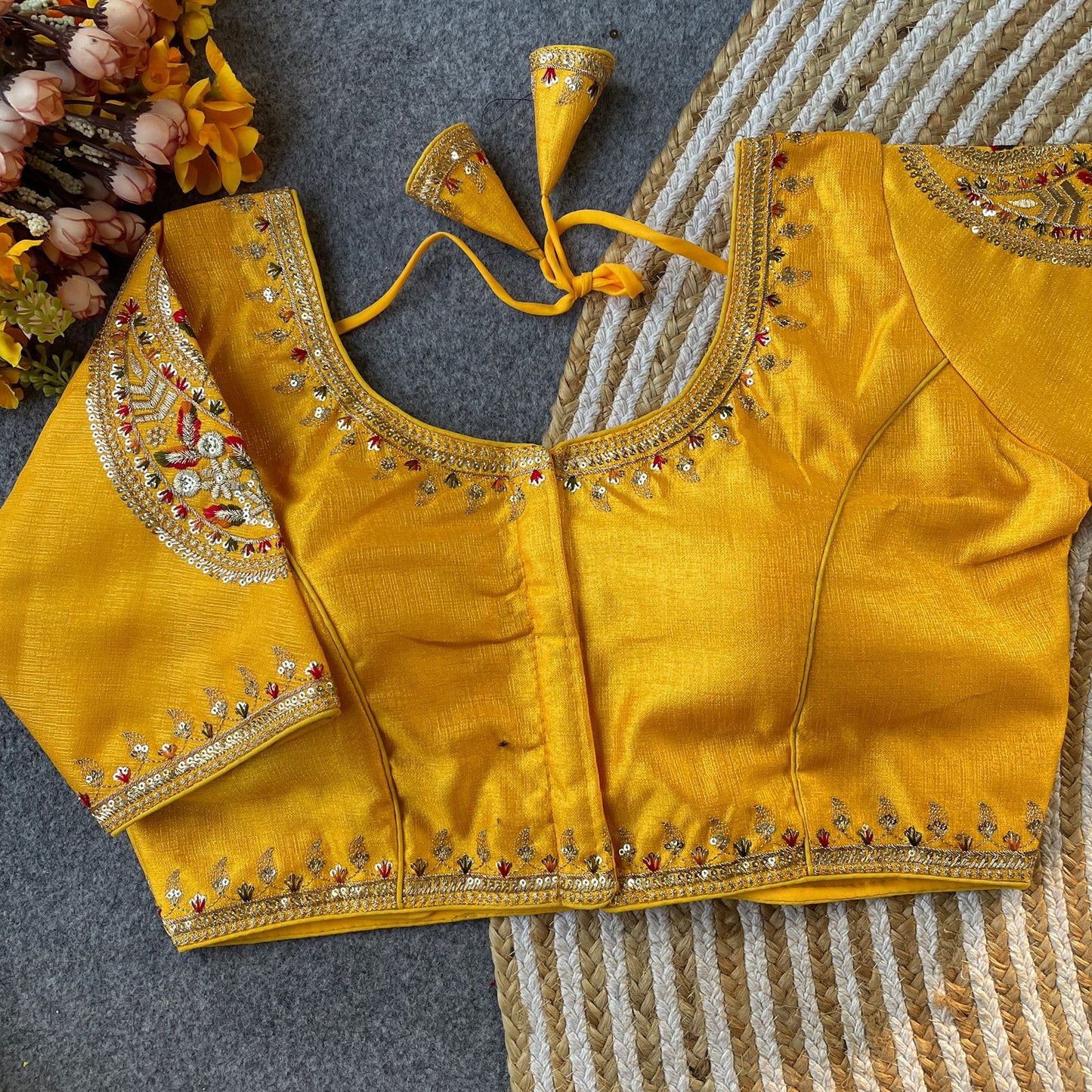 Heavy Embroidery With Beautiful Works  ready made blouse