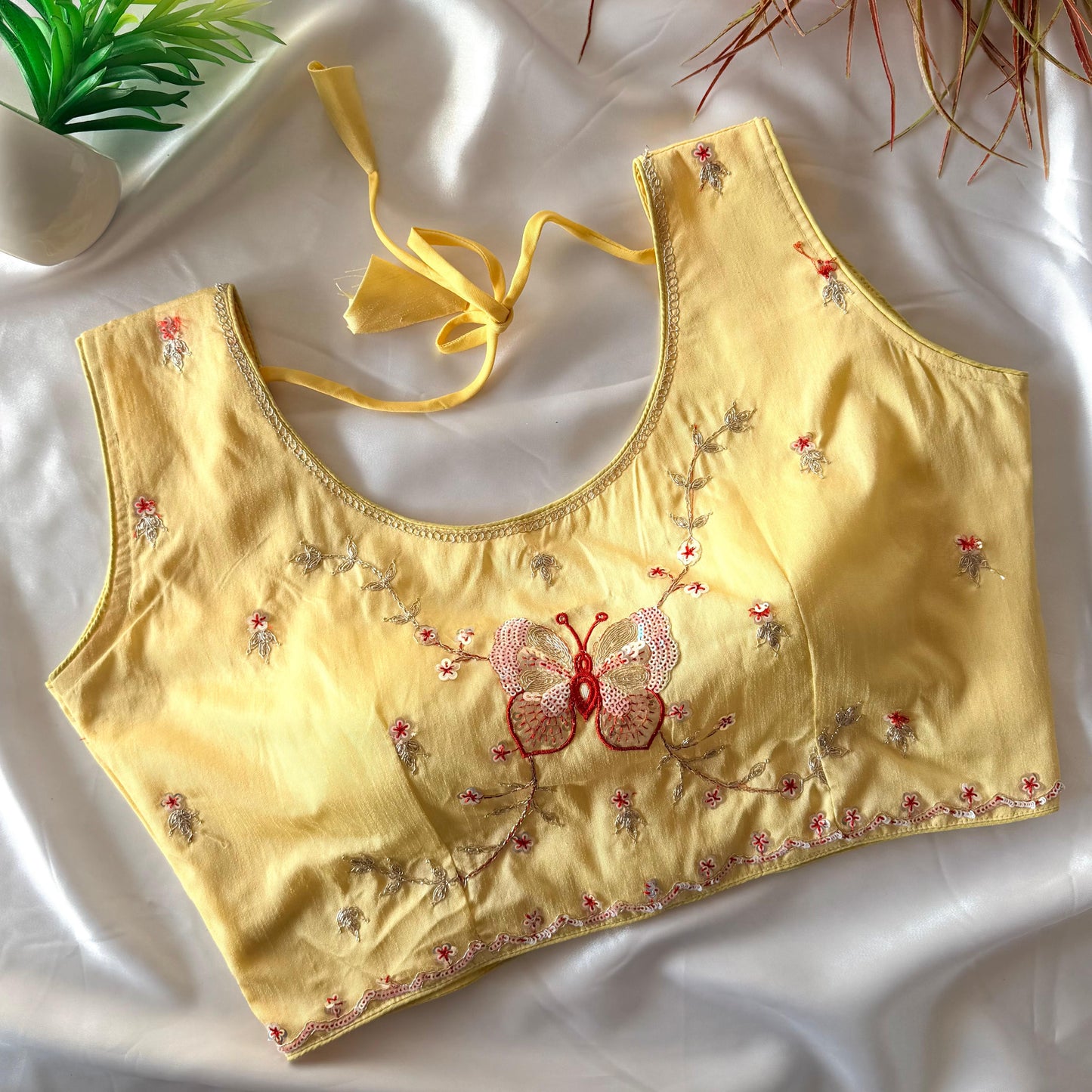 A beautiful work with sequins all over ready made blouse