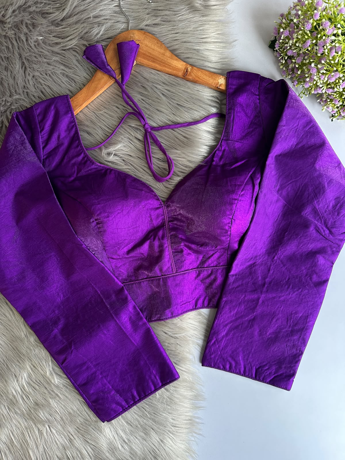 Space silk full sleeve ready made blouse