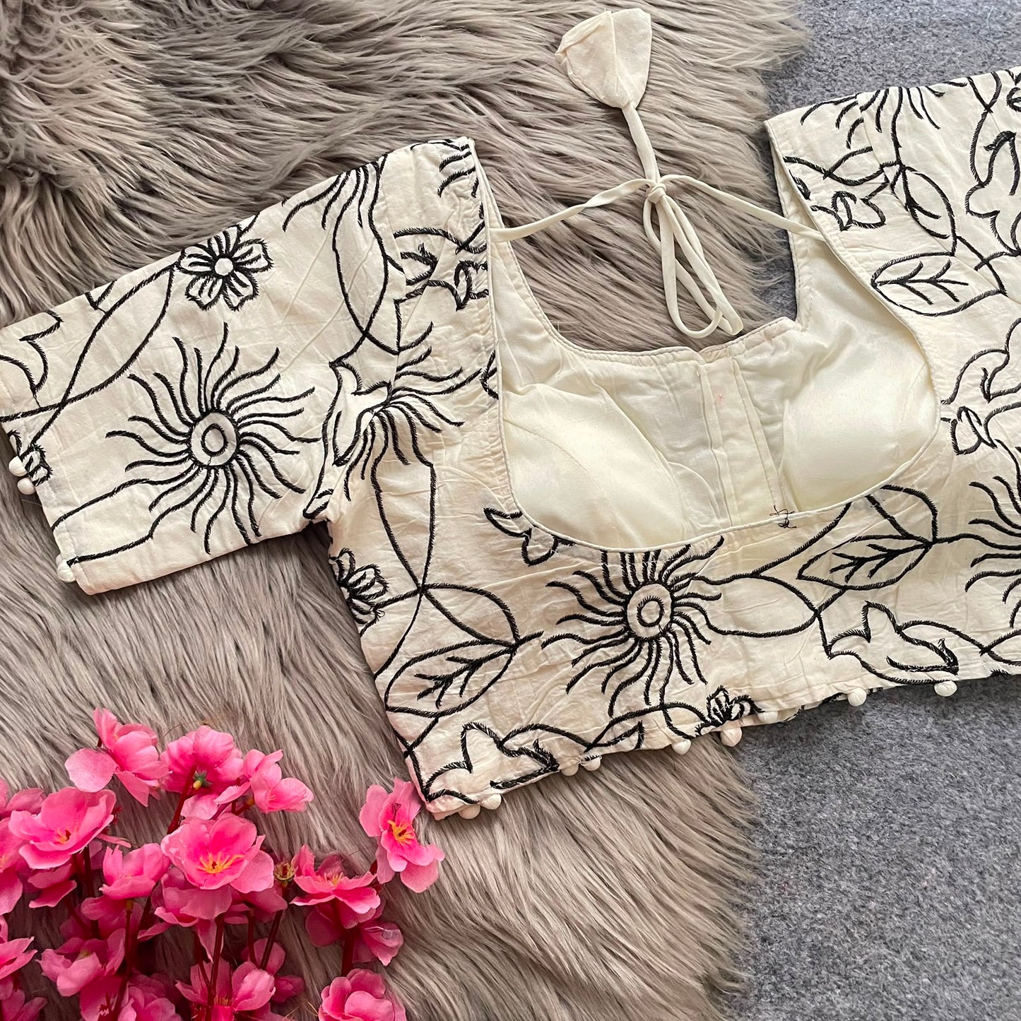 Pure Camric Cotton Diable ready made blouse