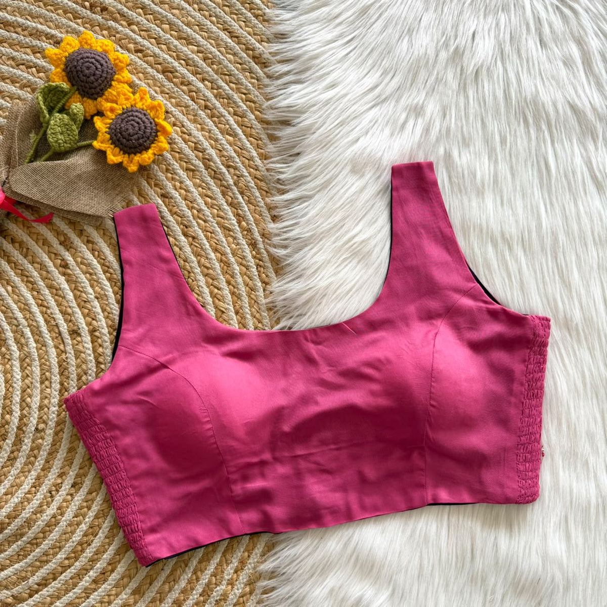 Beautiful soft cotton with side elastic ready made blouse