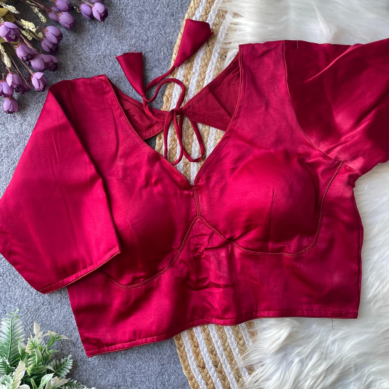Pure malai satin - Premium Readymade Blouse