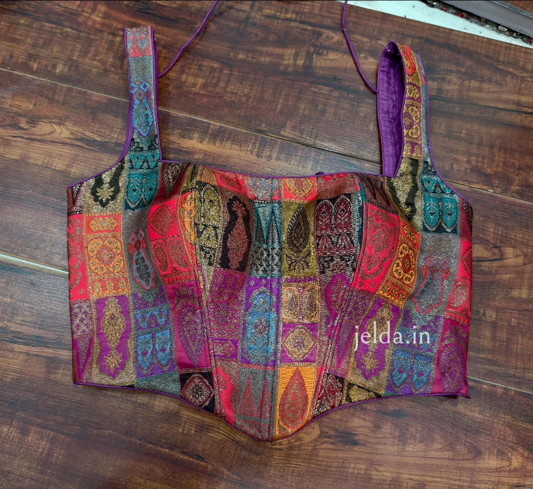 Corset multi banarsi brocade custom made blouse