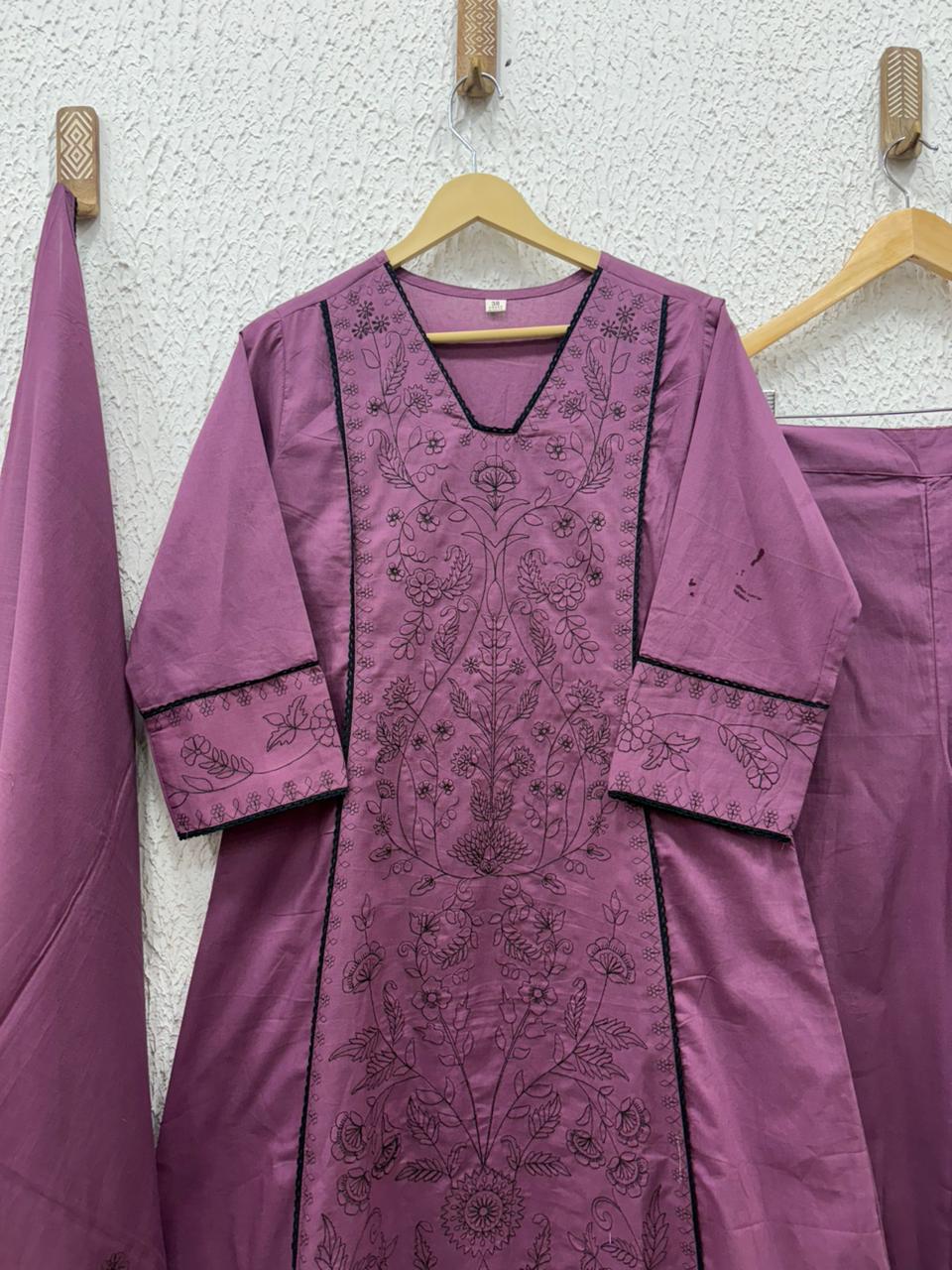 Cotton embroidery work salwar suit