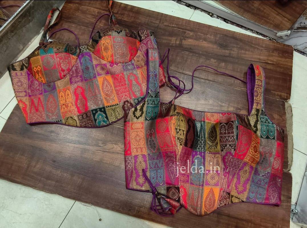 Corset multi banarsi brocade custom made blouse