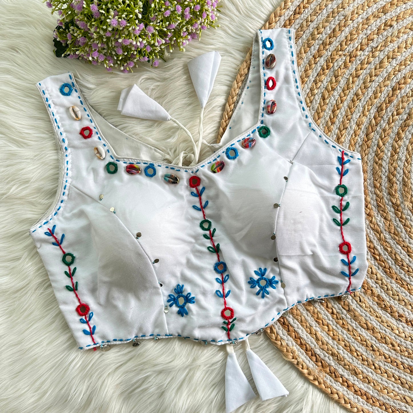 PRESENTING PURE HAND MIRROR DESIGNER READY MADE BLOUSE