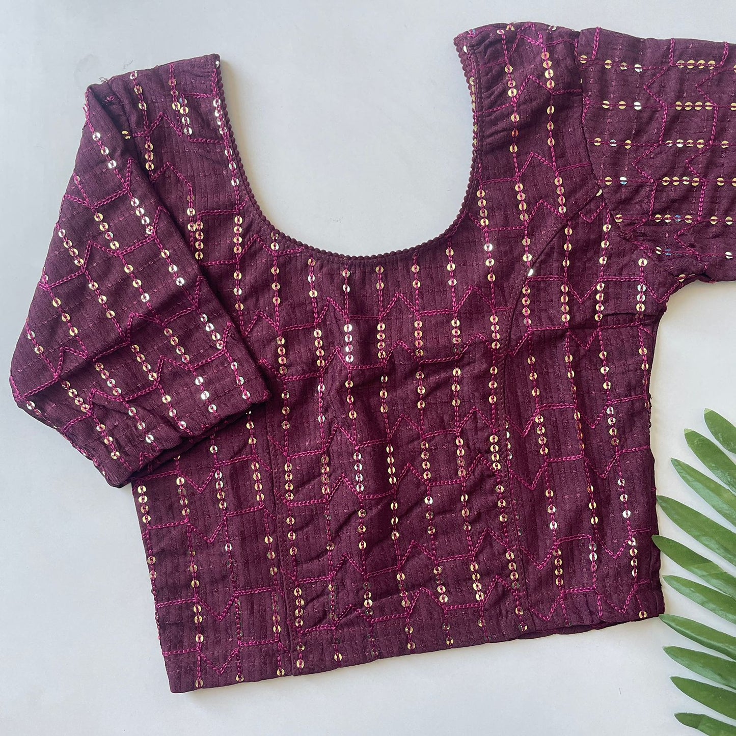 Polyester with embroidery stretchable ready made blouse