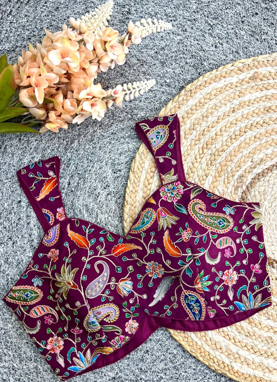 Pure crape sleeveless ready made blouse