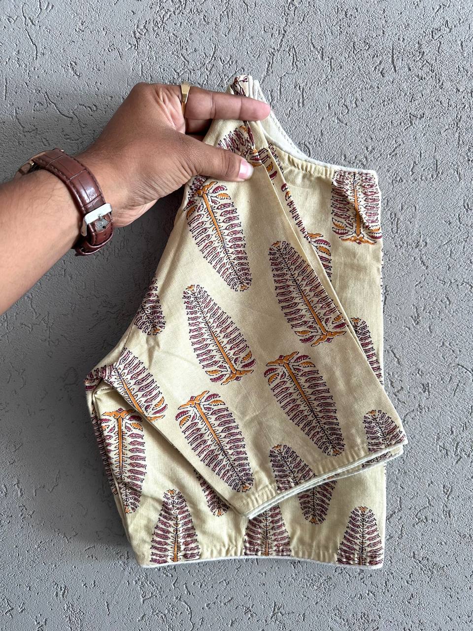 Pure Ajrakh Cotton ready made blouse