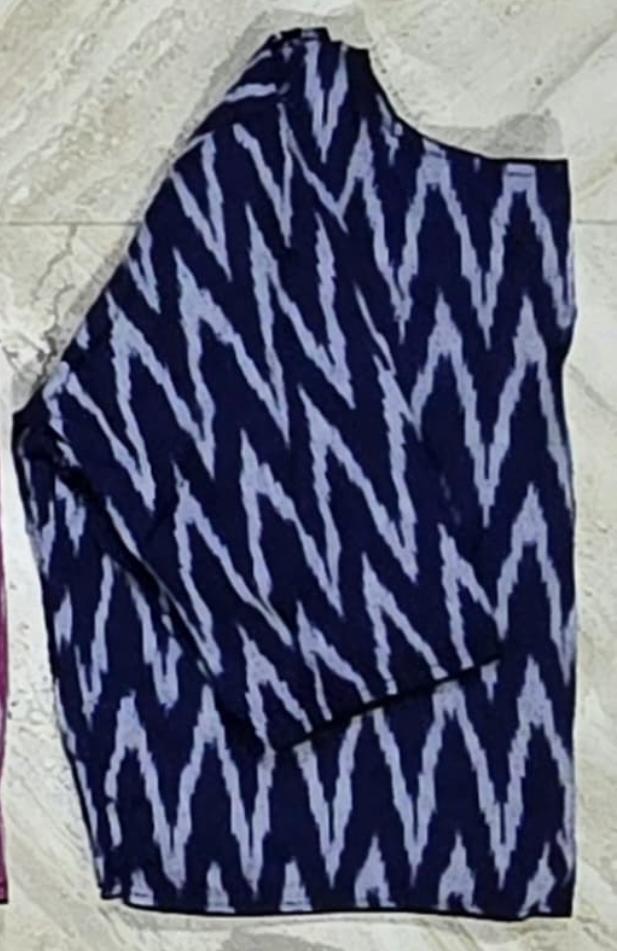 Ikkat boatneck ready made blouse