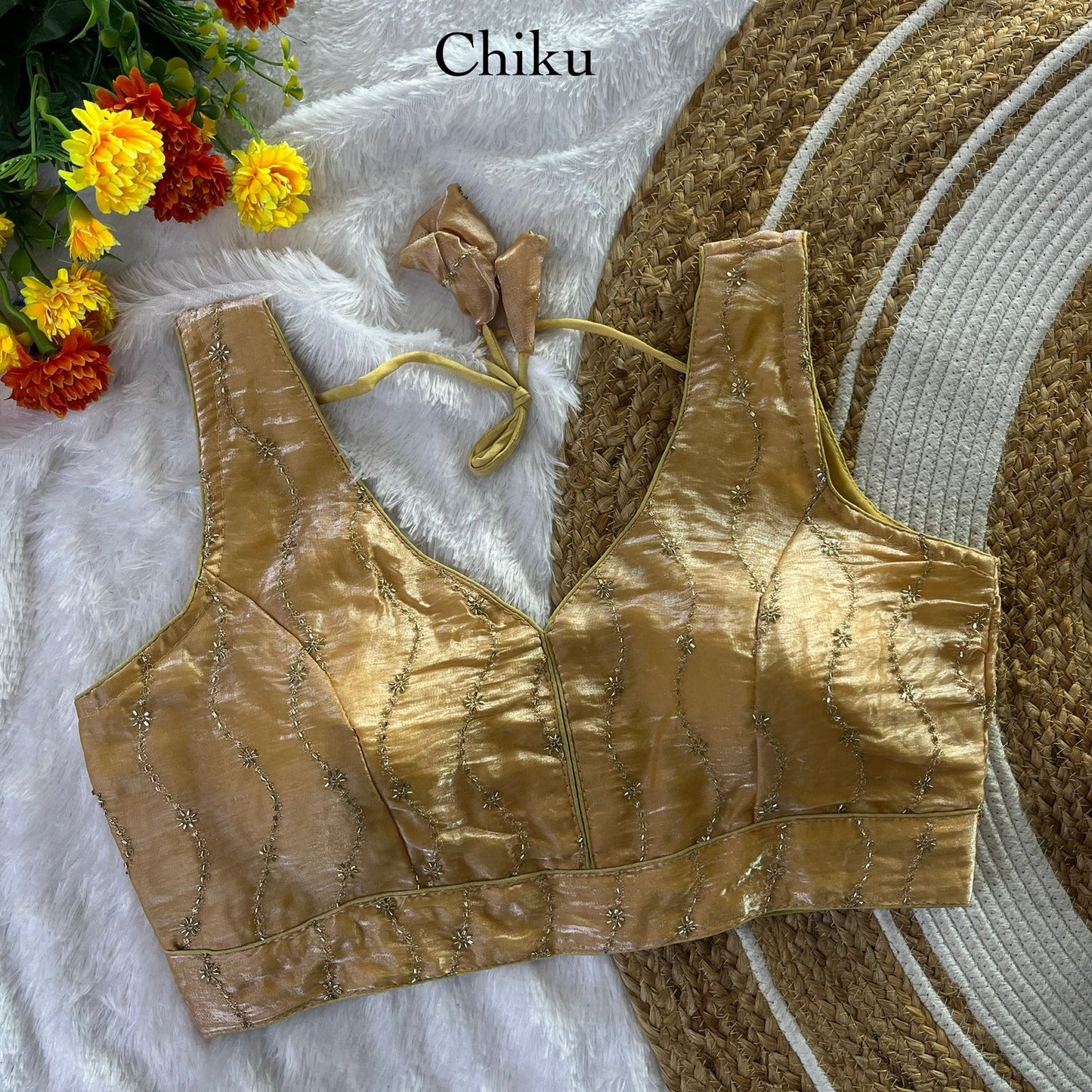Fendy NC Sattin sleeveless ready made blouse