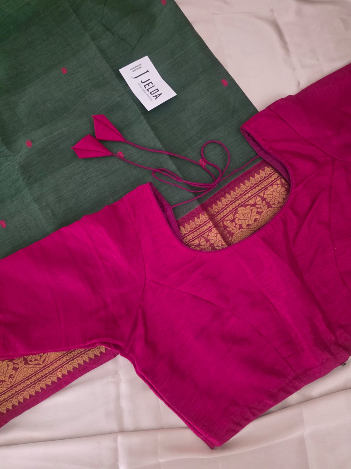 Elegant black pure linen saree