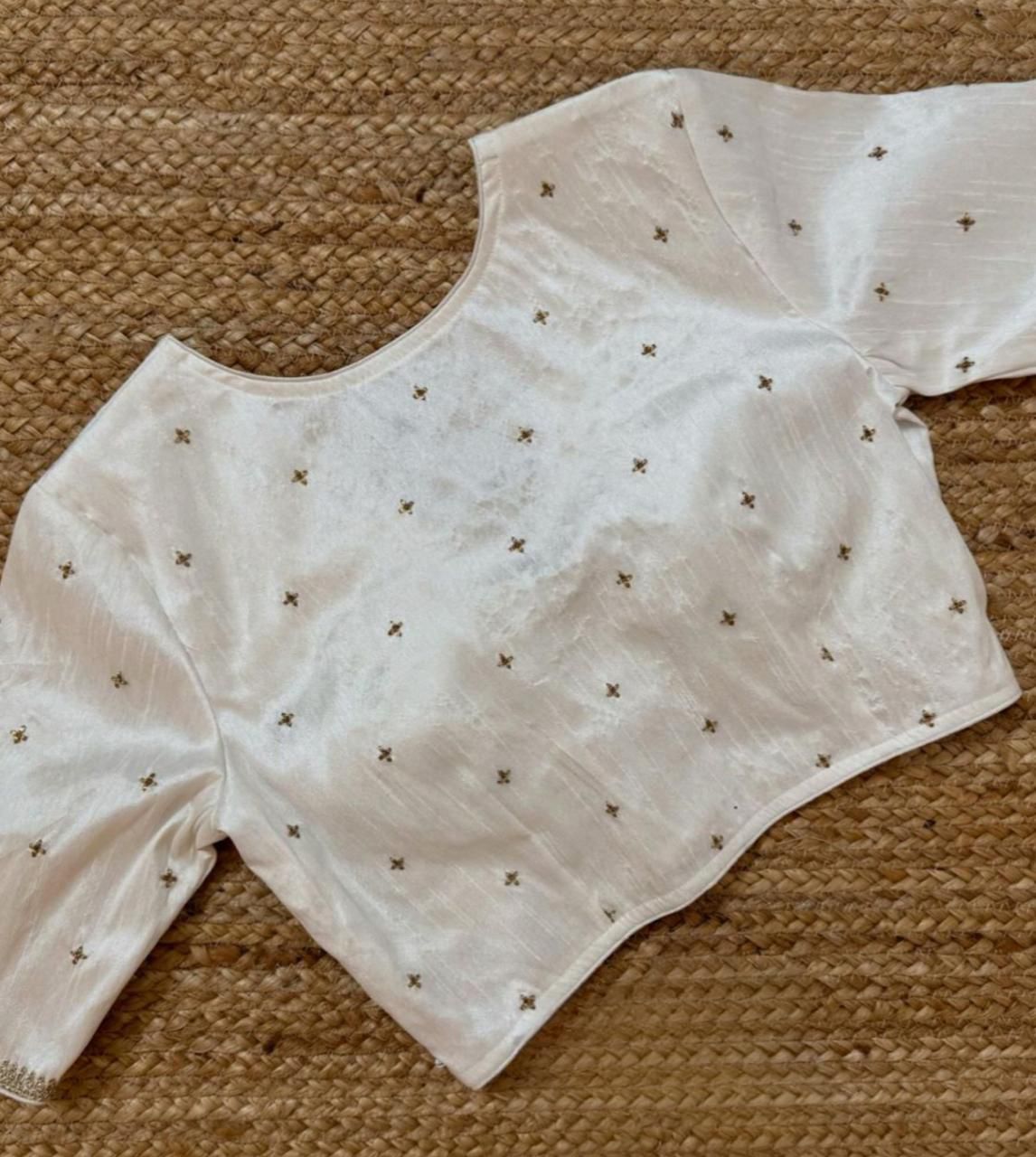 Elite cut v neck with stone work ready made blouse