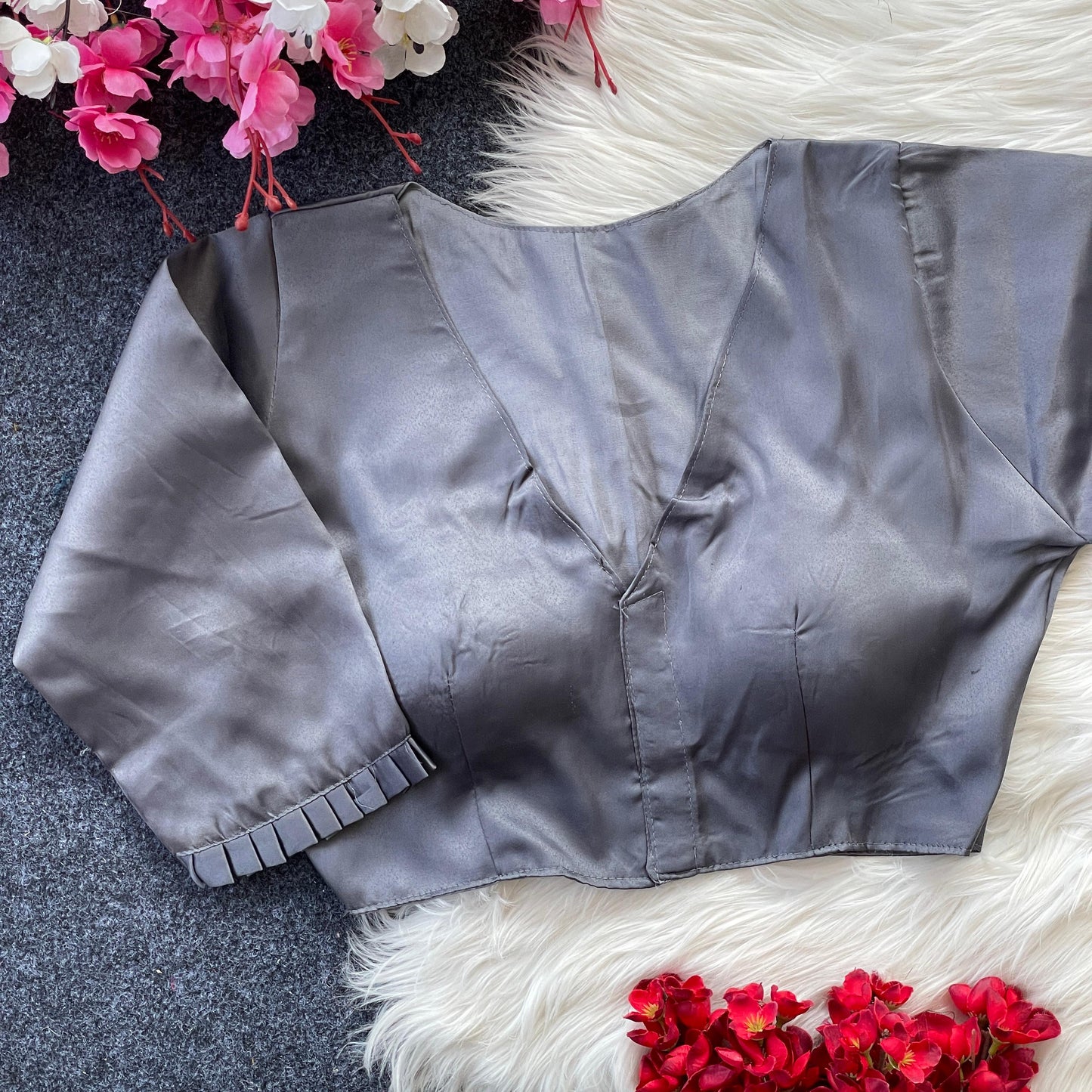 Pure Malai Satin ready made blouse