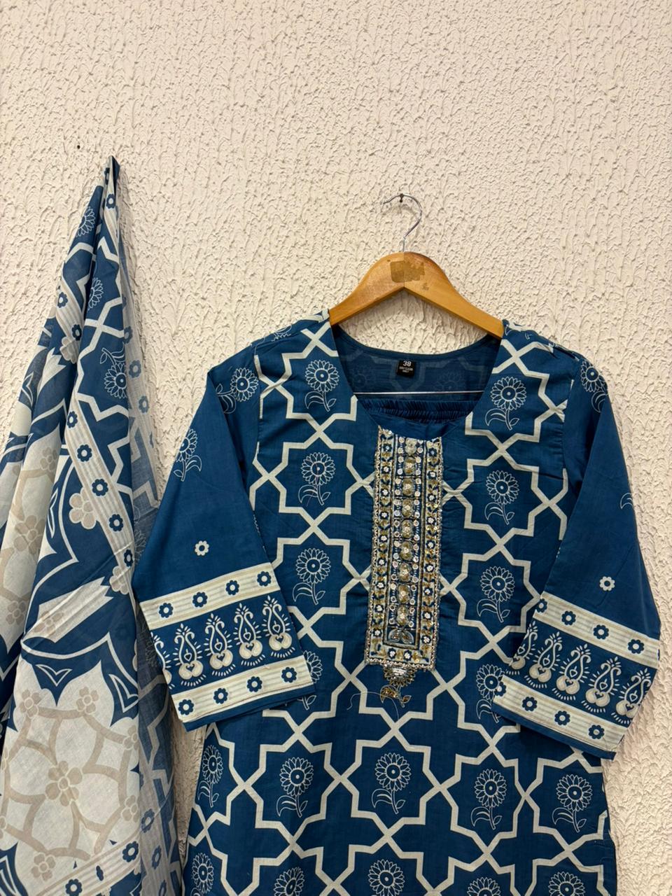 Cotton printed work salwar suit