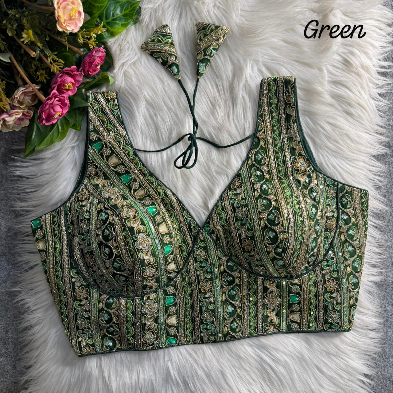 Heavy pure soft crape silk ready made blouse