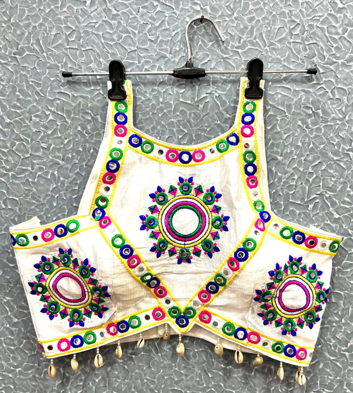 Heavy silk thread work sleeveless ready made blouse