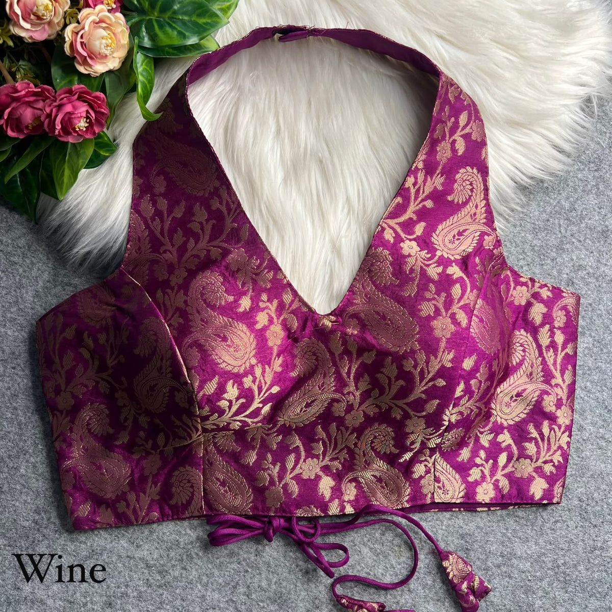 Heavy zari banarasi ready made blouse