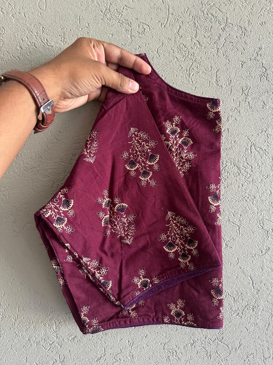Pure Ajrakh Cotton ready made blouse