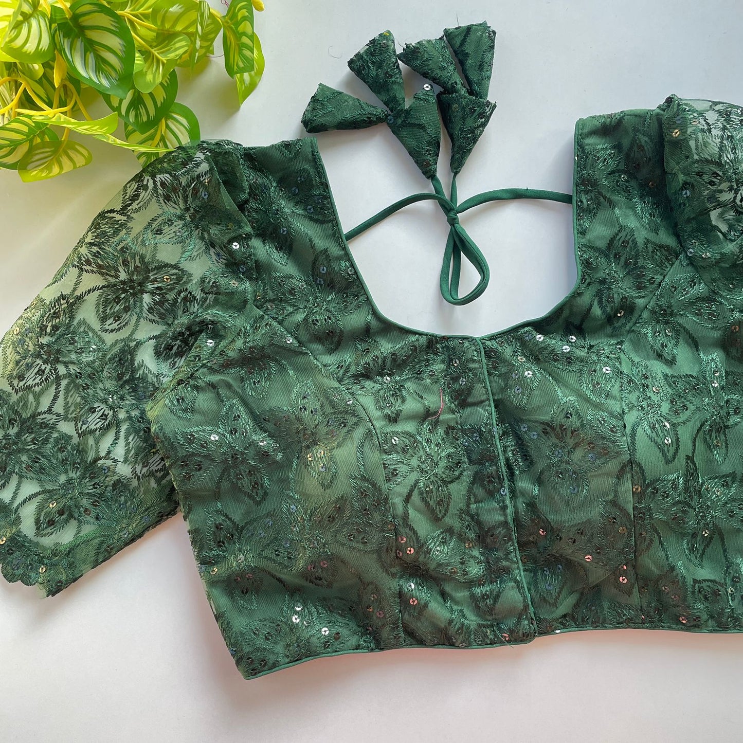 Heavy embroidery with beautiful handwork ready made blouse