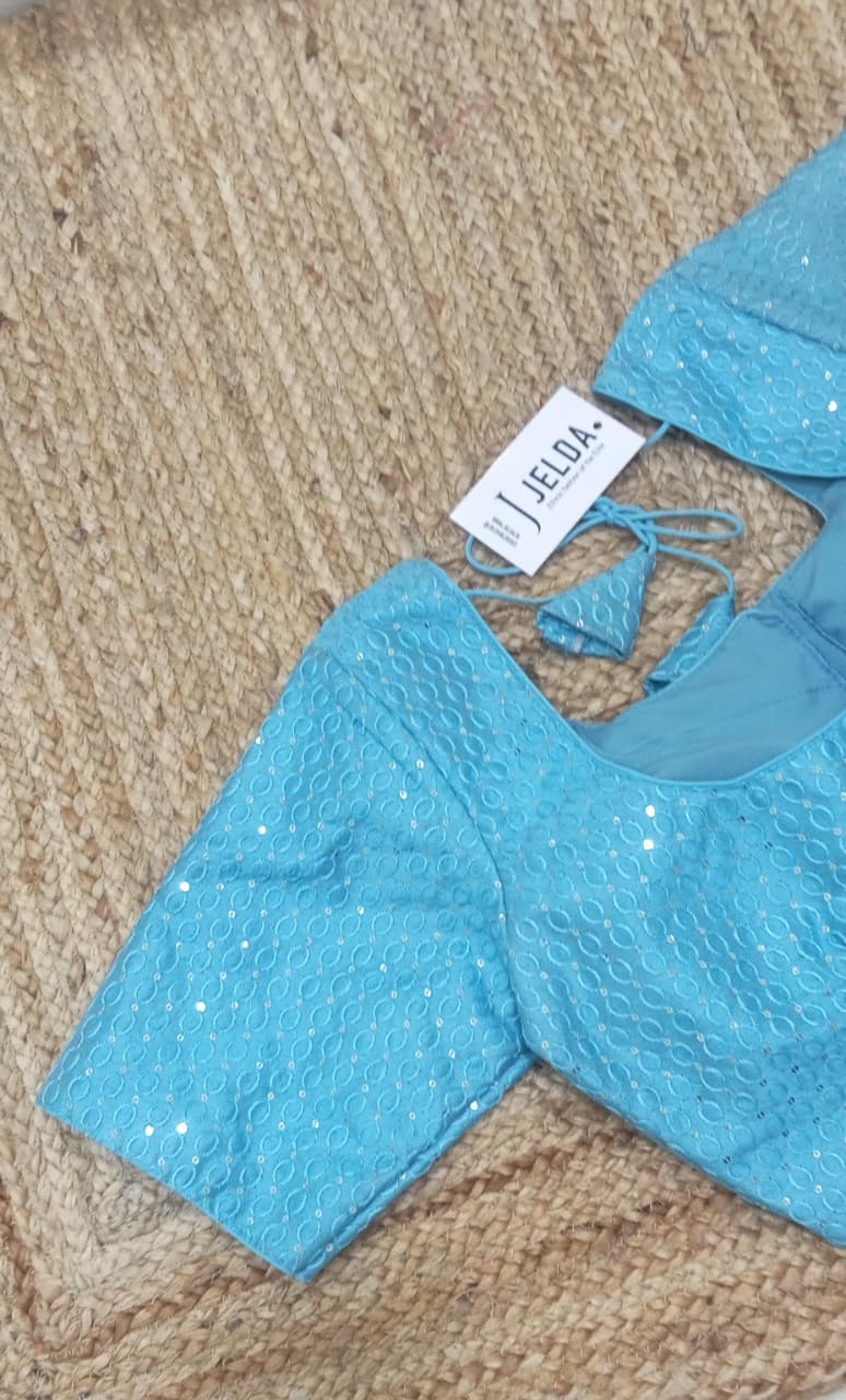 Exclusive design with jumki work ready made blouse