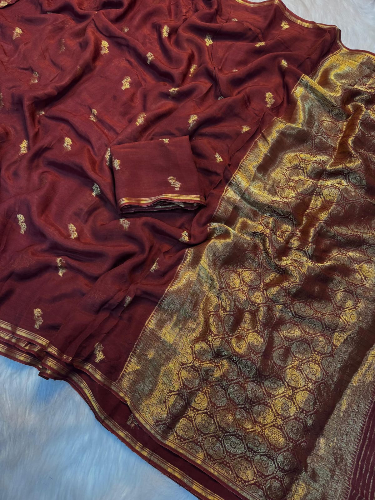 Viscose Creap Georgget silk Saree
