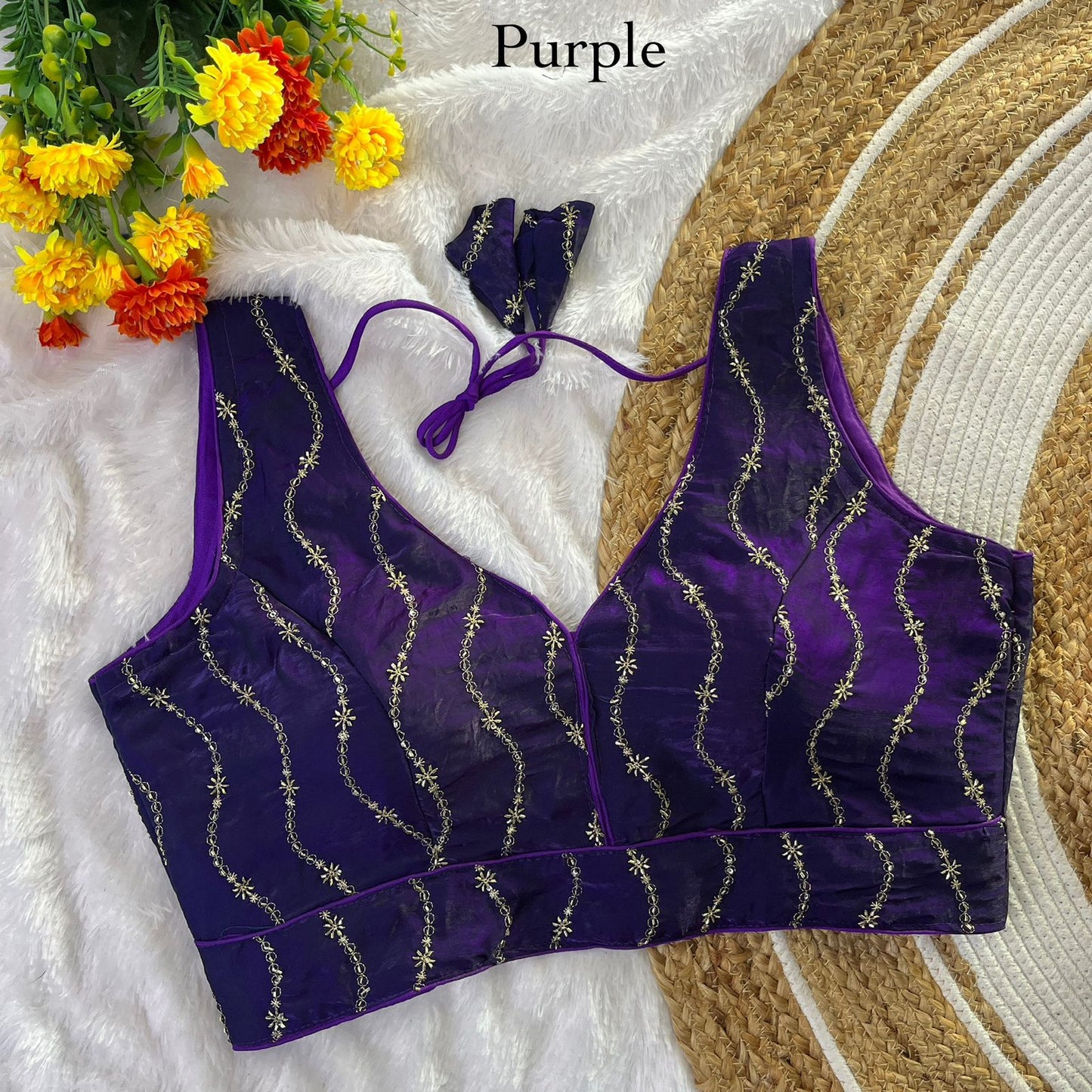 Fendy NC Sattin sleeveless ready made blouse