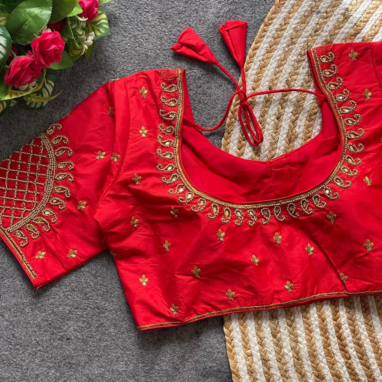 Heavy banarasi silk ready made blouse