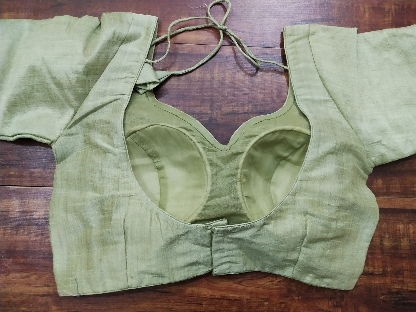 Pure dupion white full sleeves custom made blouse
