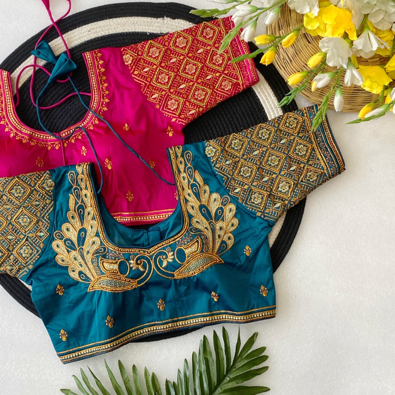 Silk Hand Work Fancy ready made blouse