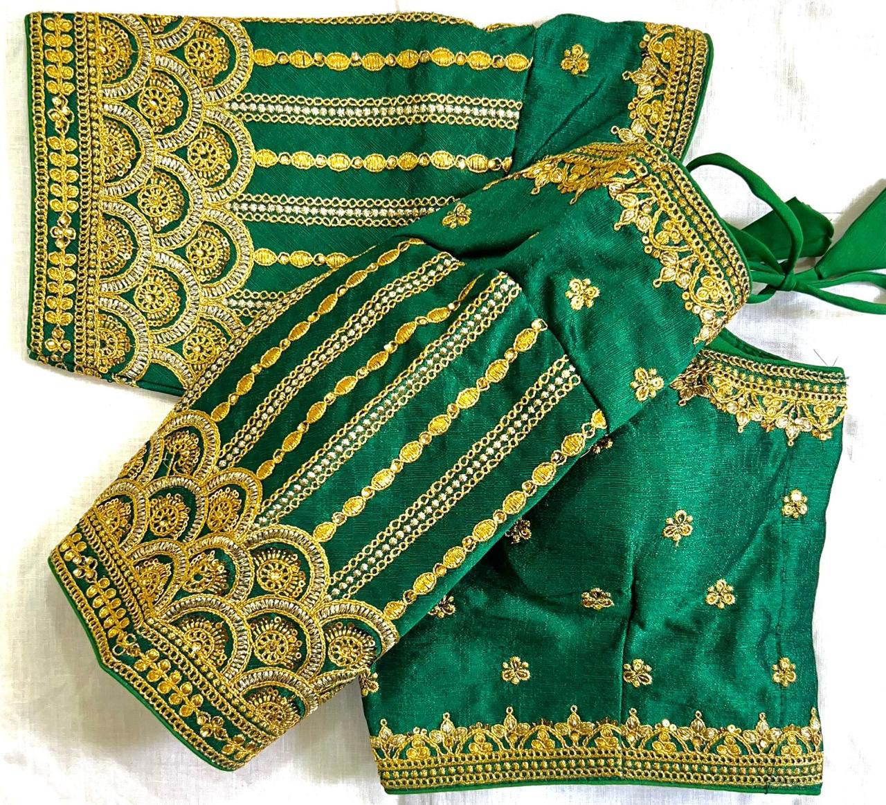 Heavy sequins + unique embroidery work ready made blouse