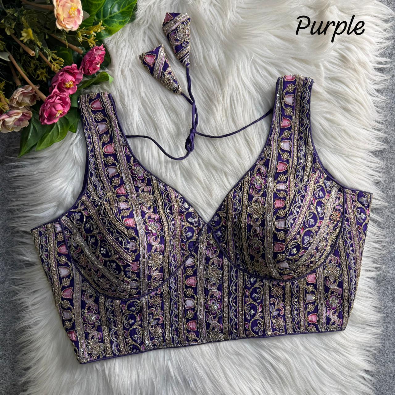 Heavy pure soft crape silk ready made blouse