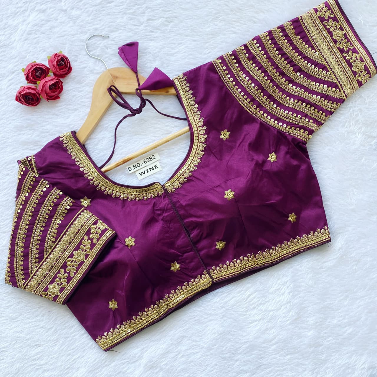 Malai Embroidery ready made blouse