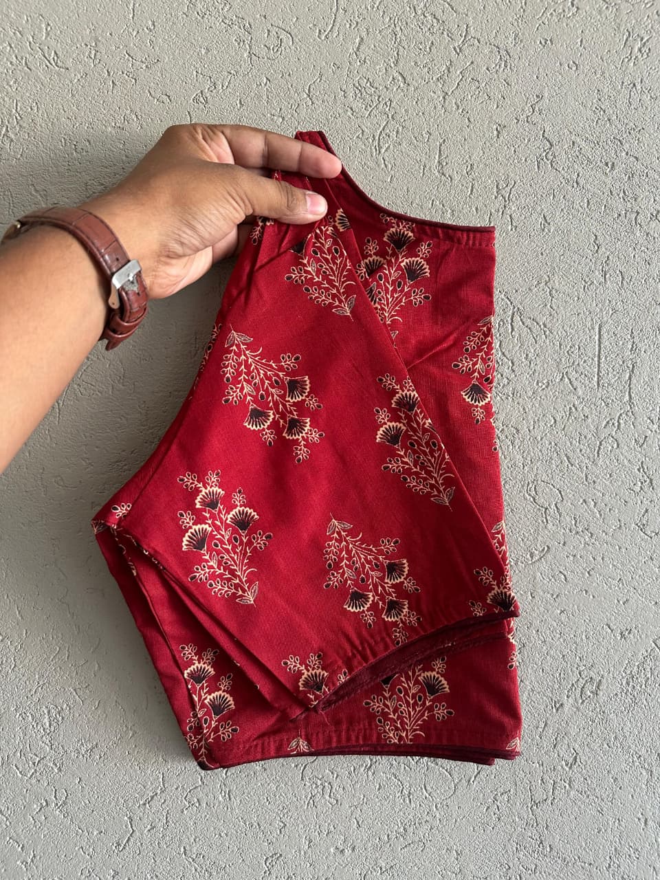 Pure Ajrakh Cotton ready made blouse