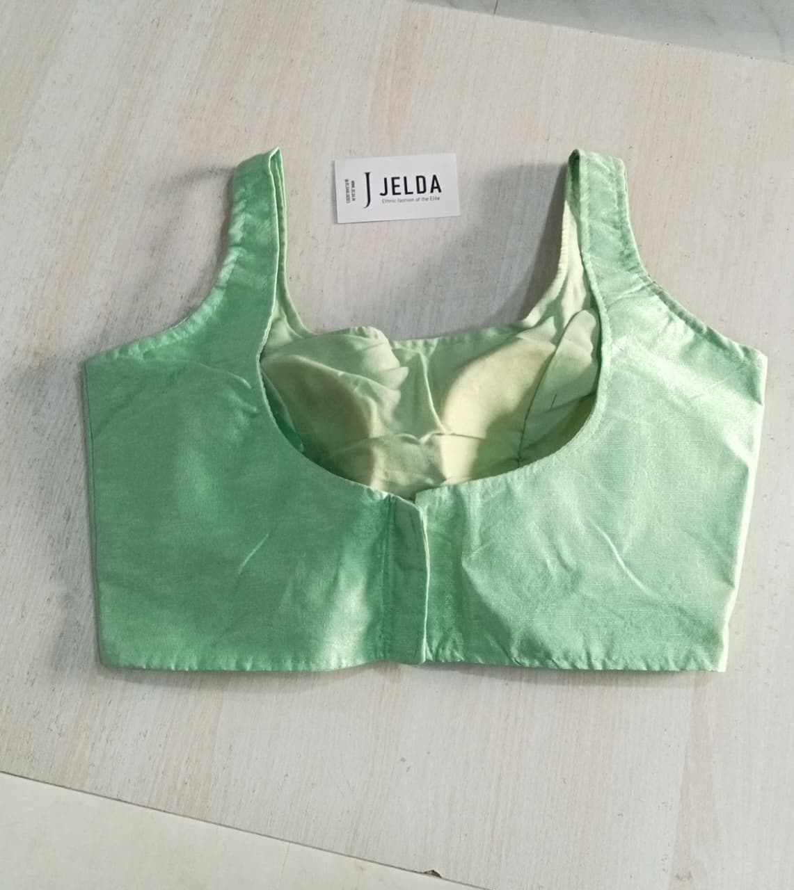 Silk fabric sleeveless ready made blouse