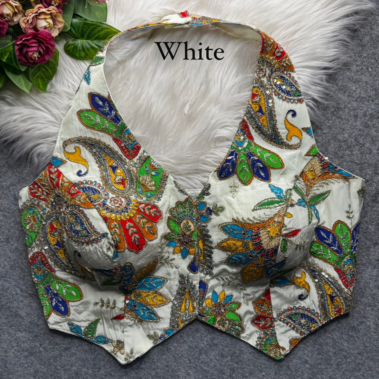 Heavy Position Work ready made blouse