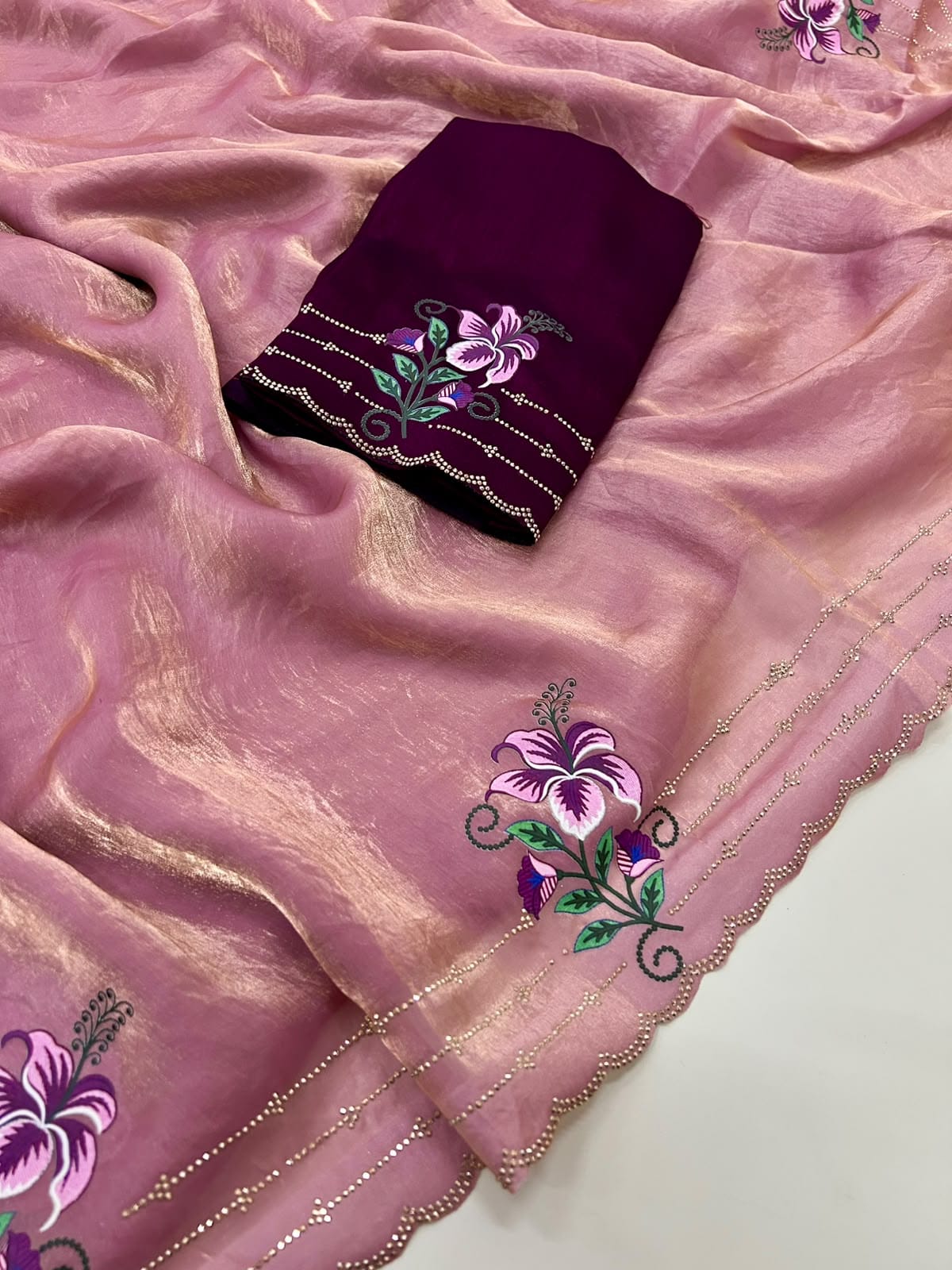 Partywear Crunchy fabric saree