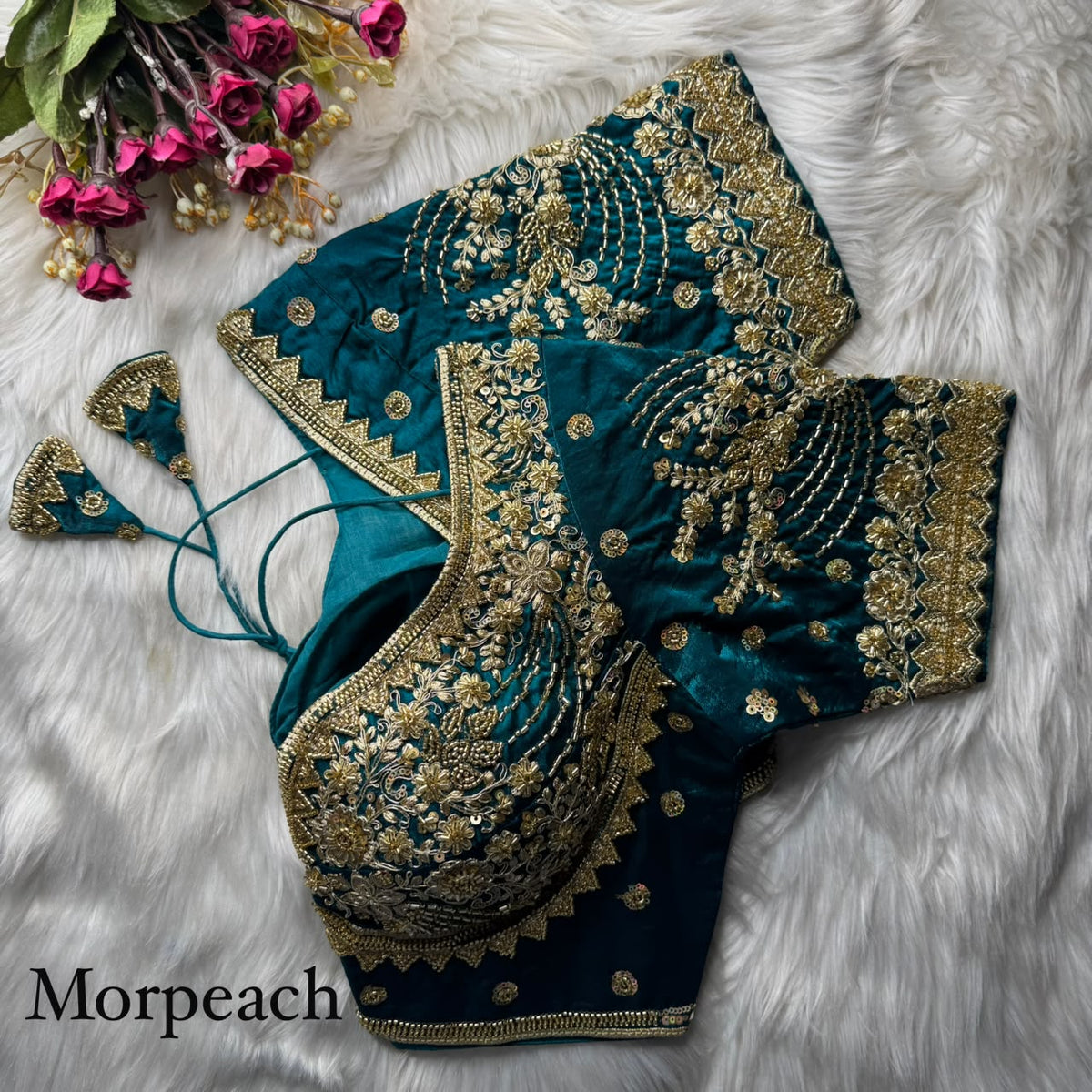 Heavy Beads + Sequins & Codding Work ready made blouse