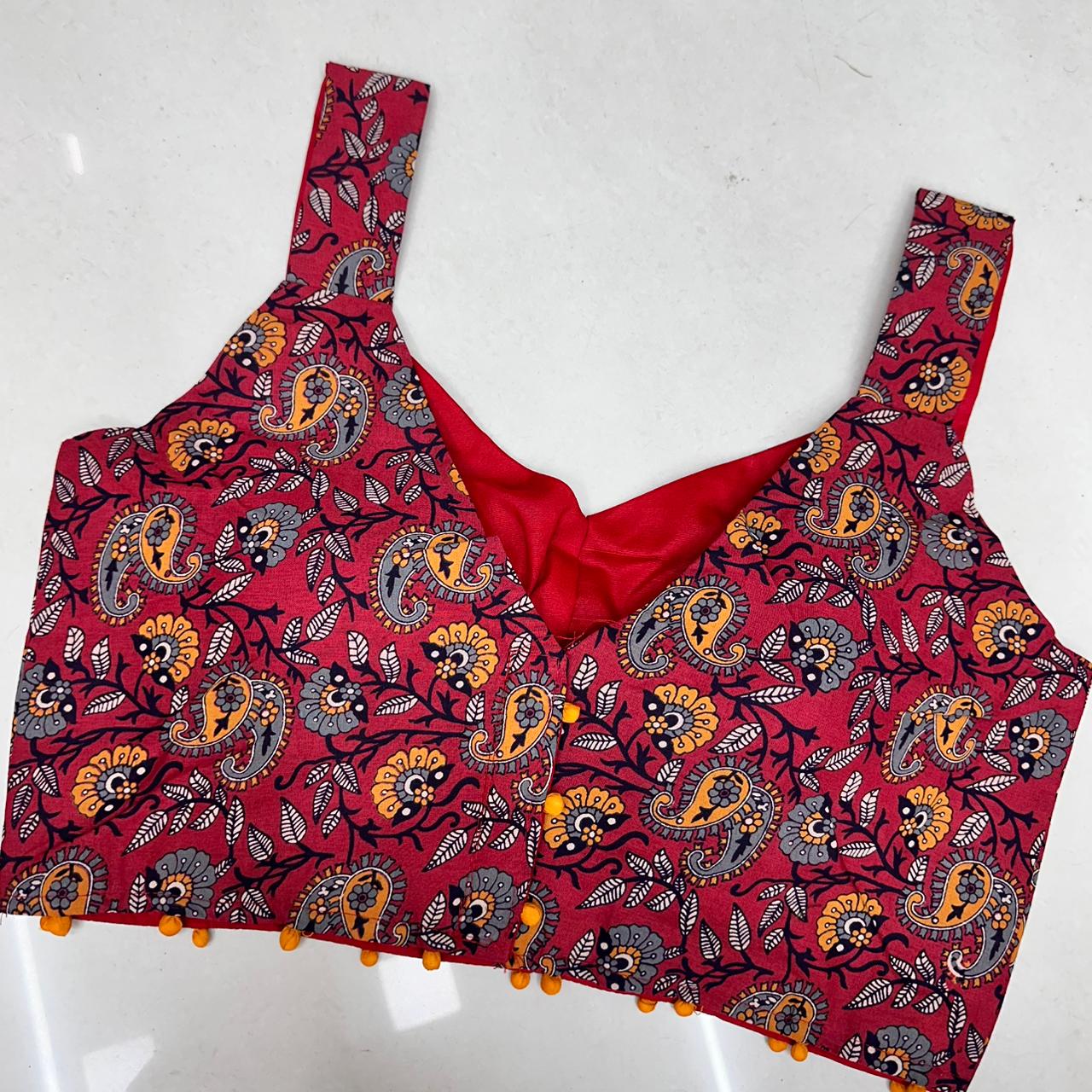 Orignal cotton ajrakh ready made blouse