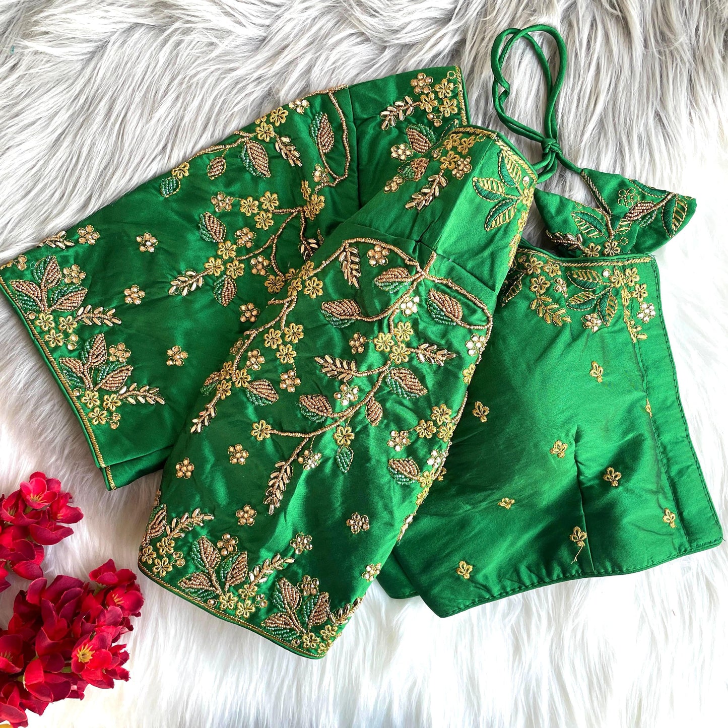 Heavy banarasi silk ready made blouse