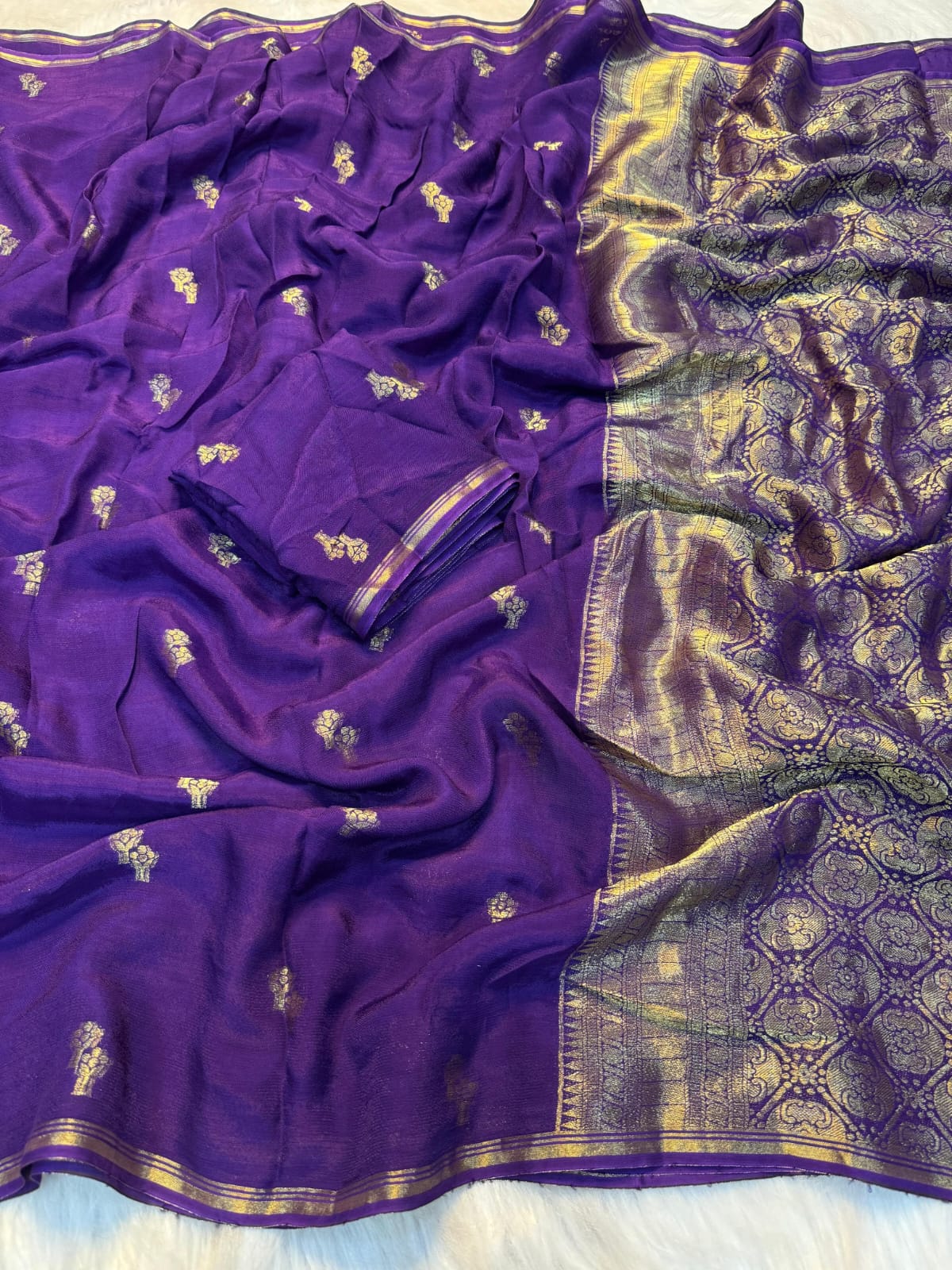 Viscose Creap Georgget silk Saree
