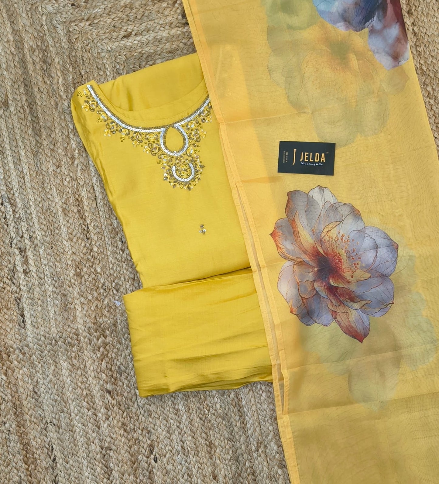 Beautiful zari and pearl work salwar suit