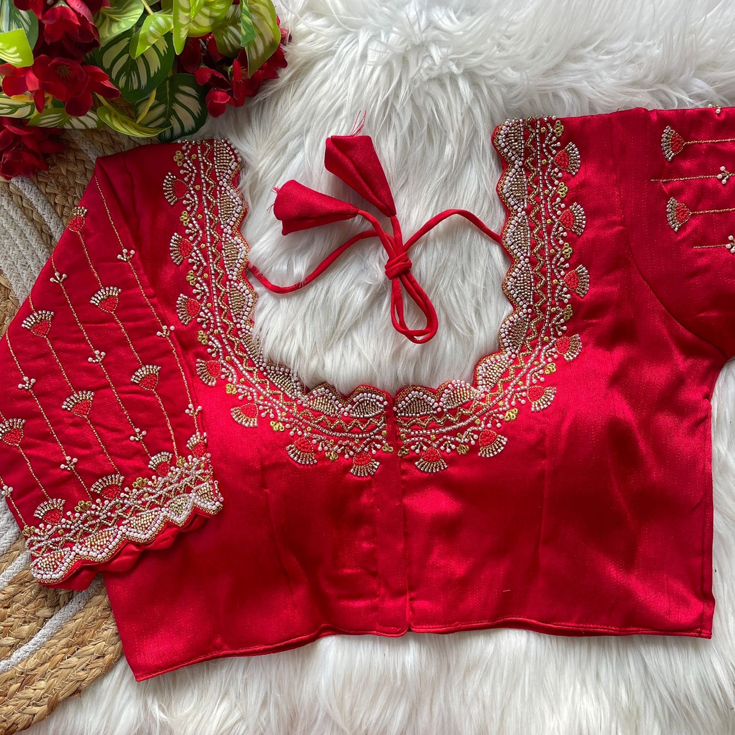 Heavy Pure Soft Roman Silk With Tricot Fuising ready made blouse
