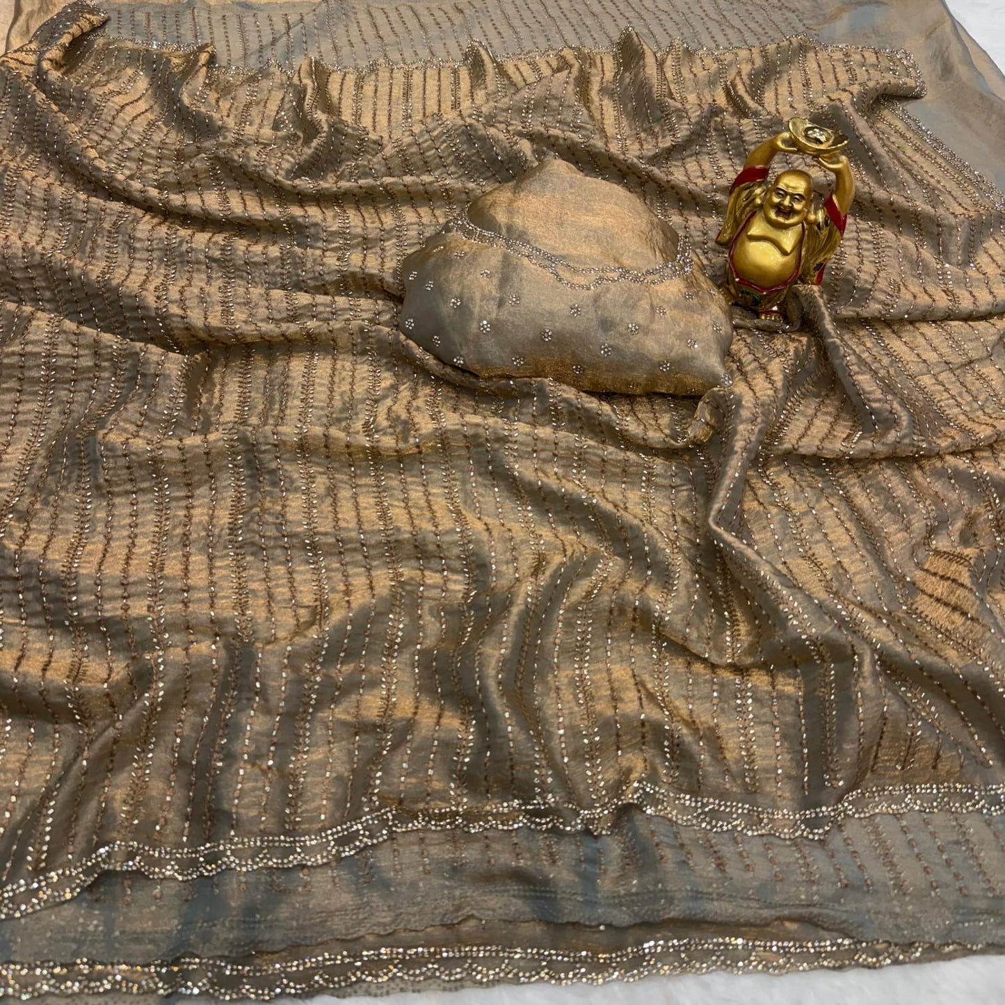 Presenting fendy satin beautiful saree