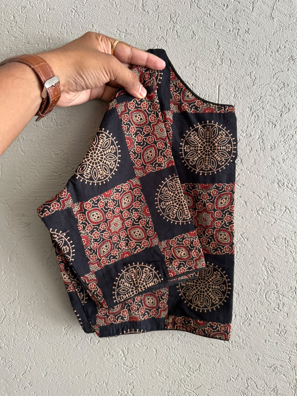 Pure Ajrakh Cotton ready made blouse