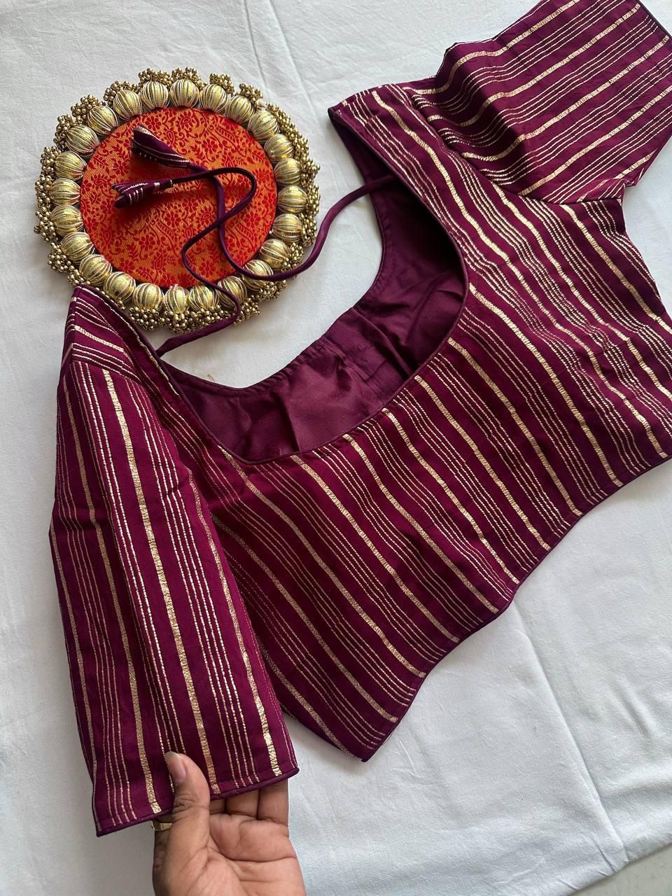 Pure dyeable cotton ready made blouse