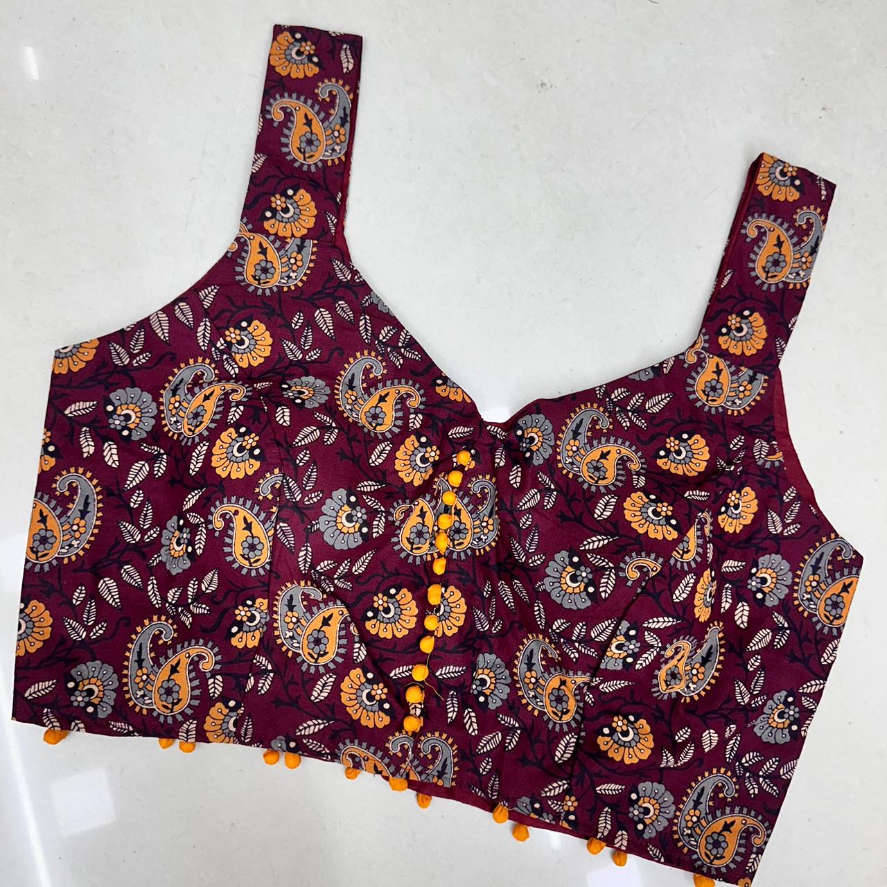 Orignal cotton ajrakh ready made blouse