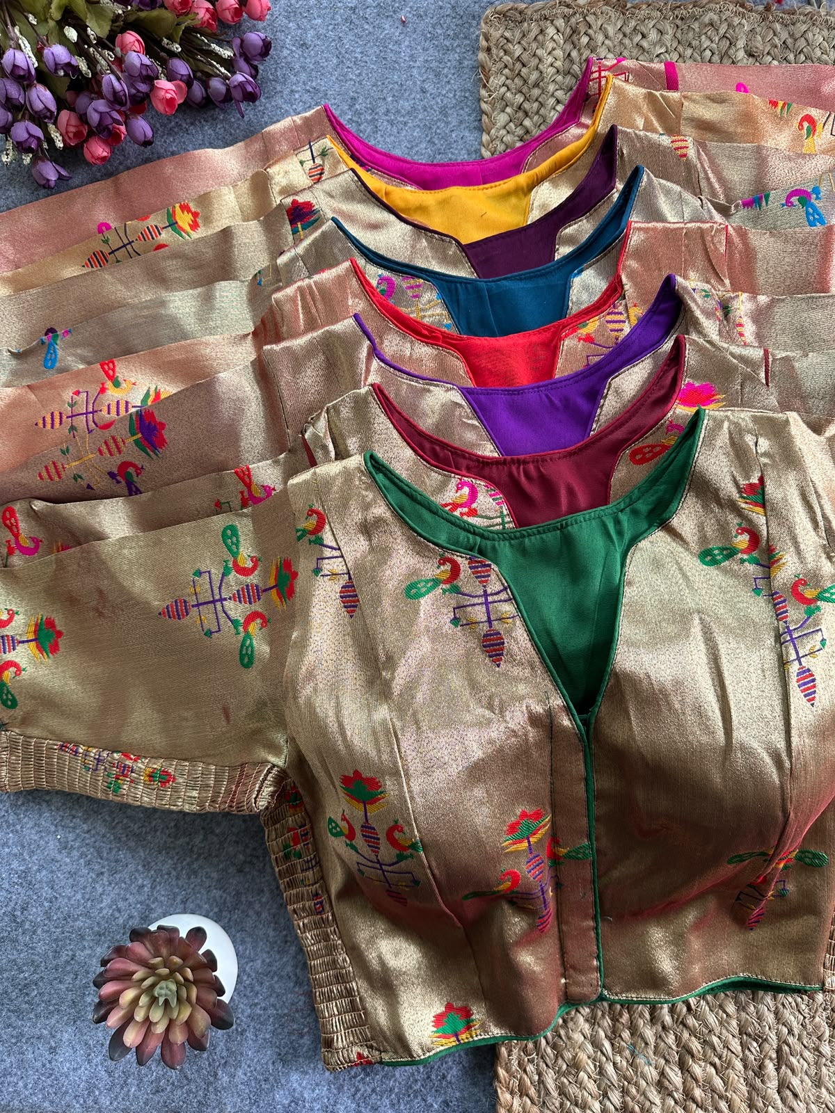 Paithani Elastic ready made blouse